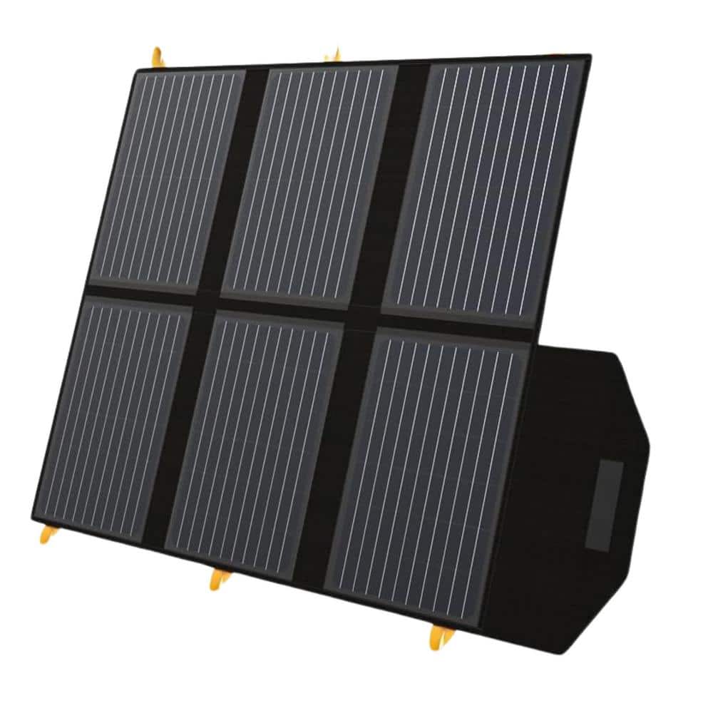 60-Watt Foldable Portable Outdoor Solar Panel, Monocrystalline Silicon with