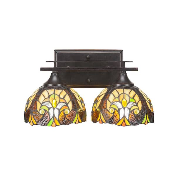 Unbranded Ontario 14.25 in. 2-Light Dark Granite Vanity Light