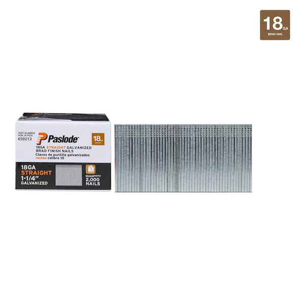 Paslode 1-1/4 in. x 18-Gauge Galvanized Straight Finish Nail (2,000-Pack)