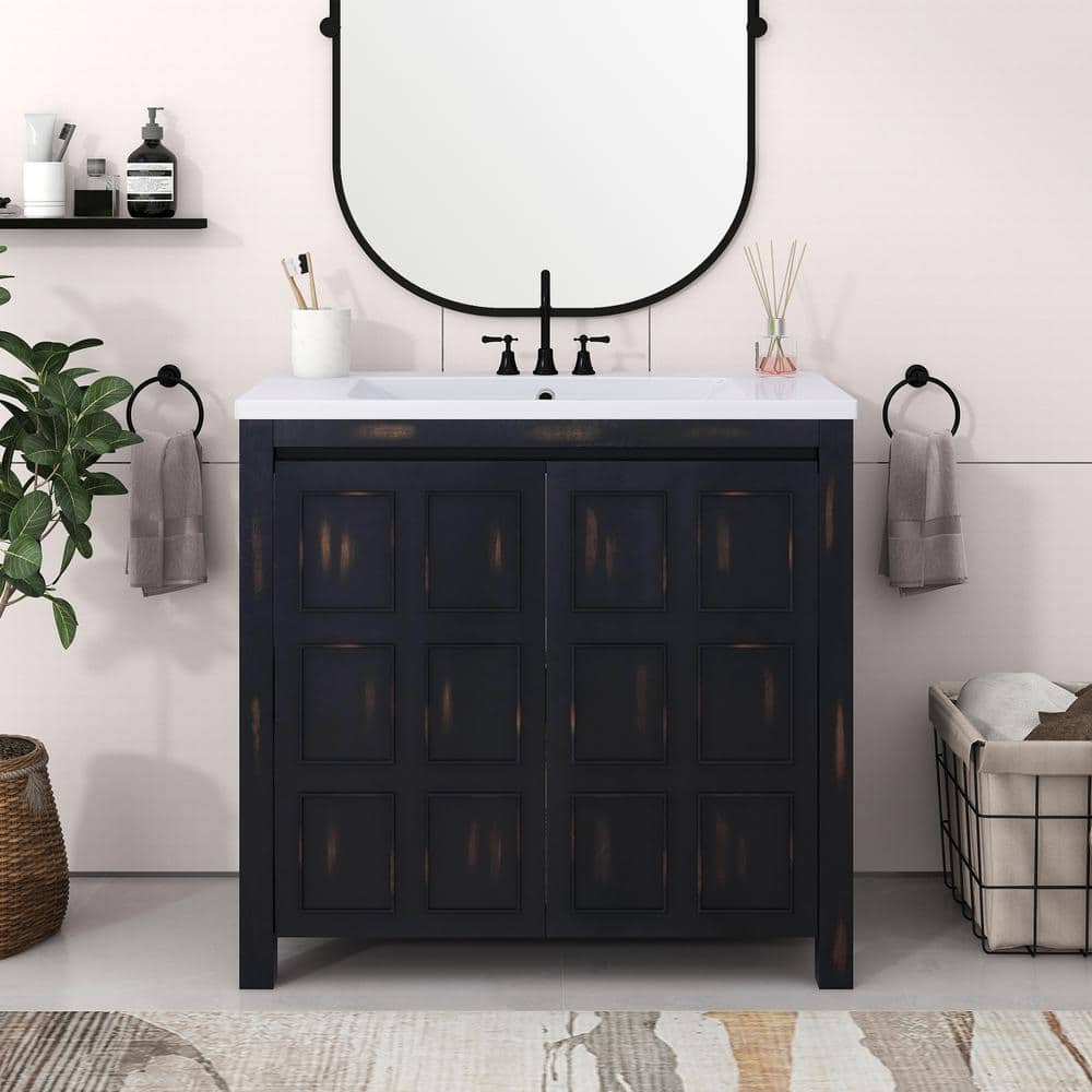 36 in. W x 18 in. D x 34 in. H Single Sink Bathroom Vanity Cabinet in Espre