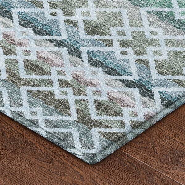 Mayfield Premium Machine Washable Abstract AMF2531 Sky 2 ft. x 3 ft. Accent Rug