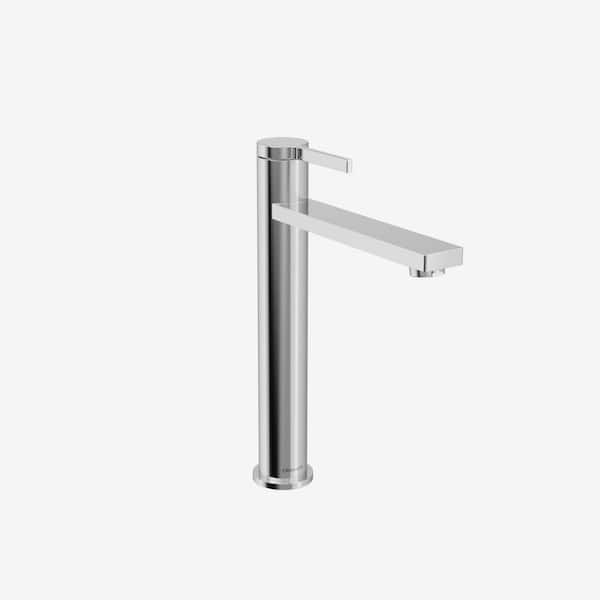 Tinian Single Handle Vessel Sink Faucet with Pop-up Drain Tall faucet in Polished Chrome