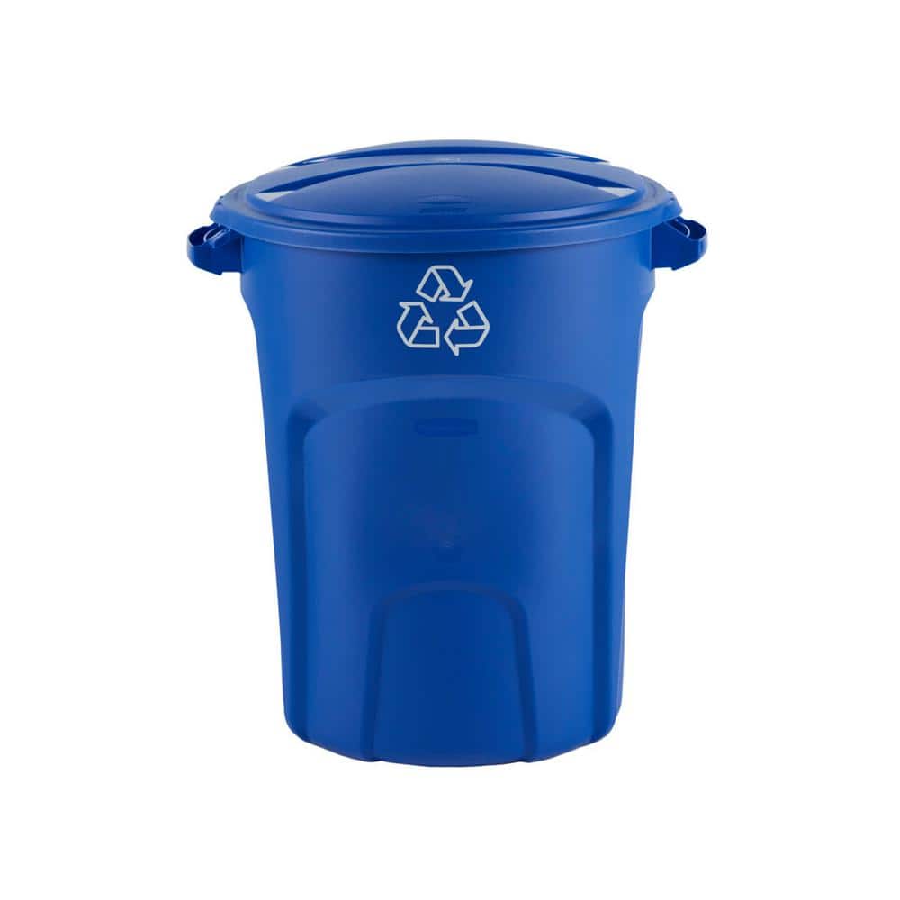 Rubbermaid® Brute® 32 Gallon Vented Round Recycling Container  (#FG263273BLUE) - Blue —