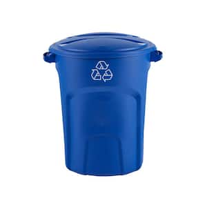 Roughneck 32 Gal. Vented Outdoor Recycling Bin with Lid