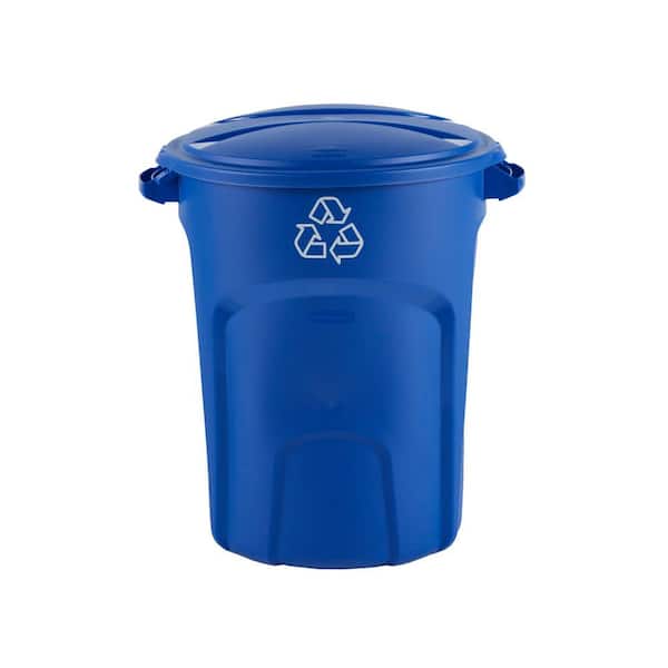 Rubbermaid Roughneck 32 Gal. Vented Outdoor Recycling Bin with Lid