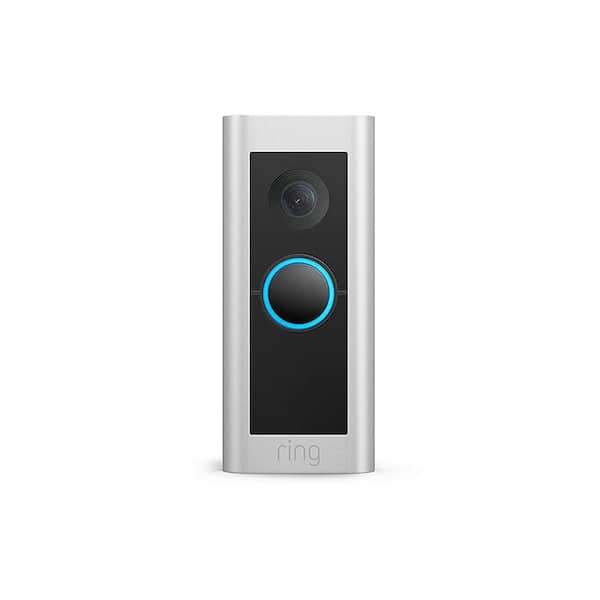 Ring Video Doorbell, Satin Nickel bundle with Ring Stick Up Cam Battery,  White