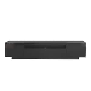 79 in. Black Modern TV Stand with RGB Light Fits TV's up to 80 in. with Cable Management