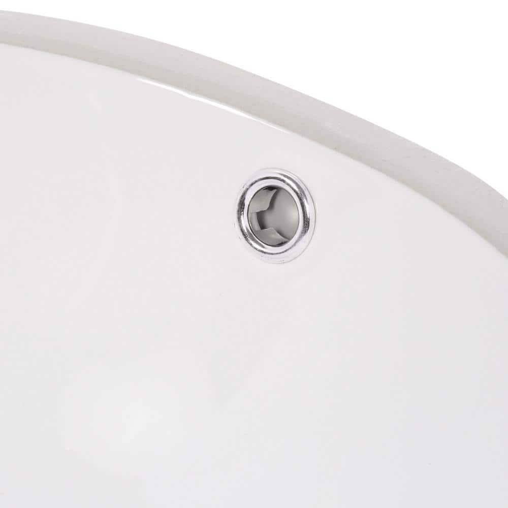 18'' Beige and White Vitreous China Oval Undermount Sink