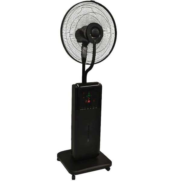 CoolZone 18 in. Oscillating Ultrasonic Dry Misting Fan with Bluetooth Technology and Built-In Speakers