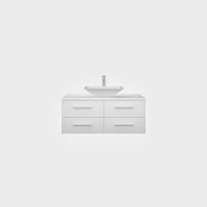 Totti Wave 36 in. W x 21 in. D x 22 in. H Bathroom Vanity in White with White Glassos Top with White Sink