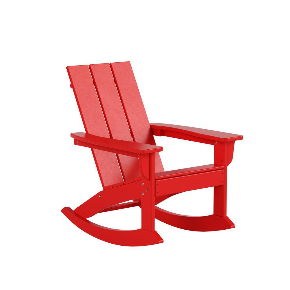Shoreside Red Plastic Modern Adirondack Outdoor Rocking Chair price history on PriceWatchPro