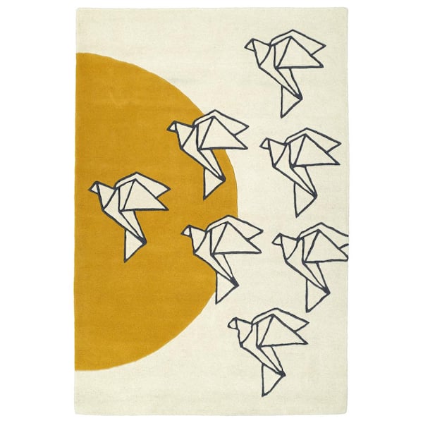 Kaleen Origami Ivory 8 ft. x 10 ft. Area Rug