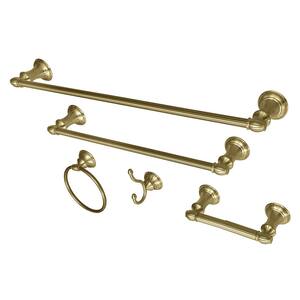 Provence 5-Piece Bath Hardware Set in Brushed Brass