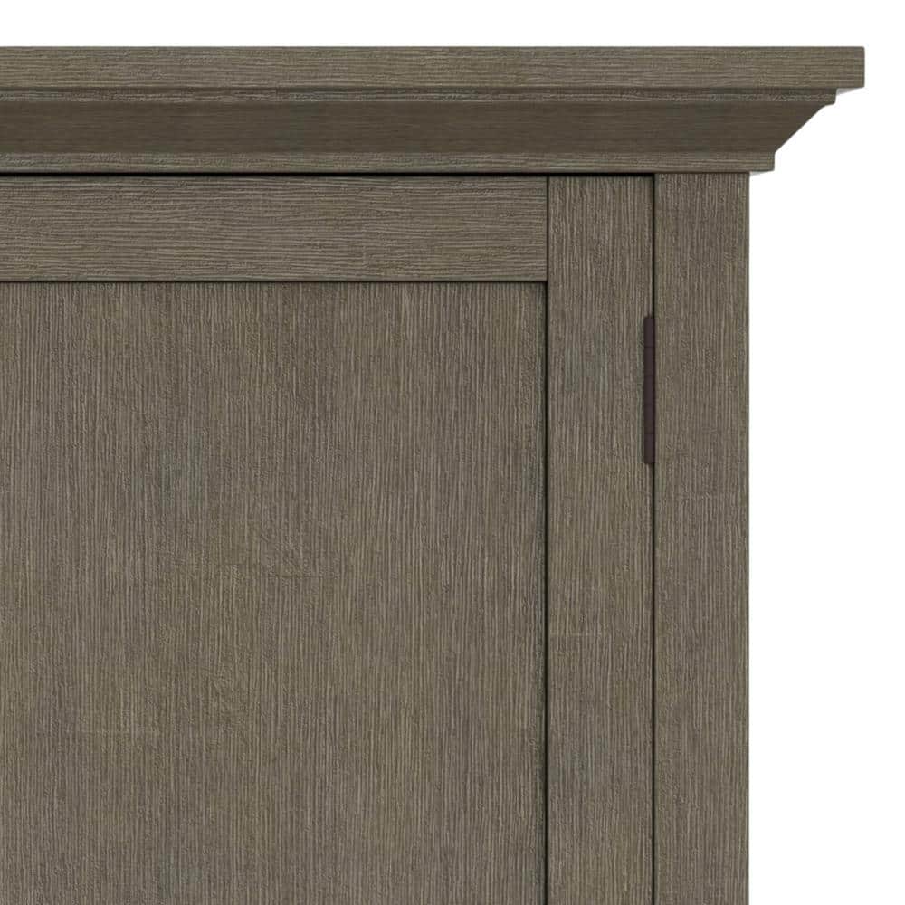 Farmhouse Grey Solid Wood Freestanding Office Storage Cabinet