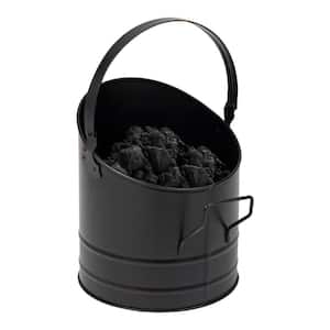 9 in. L x 9 in. W x 10.5 in. H Fireplace Ash Bucket, 6L (1.5 gal) Capacity Black