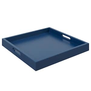 Palm Beach 16.75 in. W x 2 in. H x 16.75 in. D Square Blue MDF Serving Tray