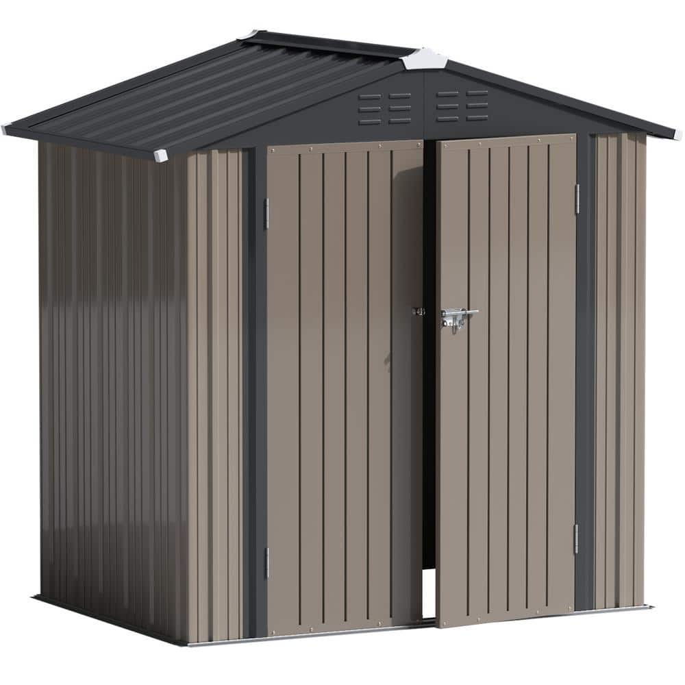 Tozey 4 ft. W x 6 ft. D Outdoor Storage Metal Shed Lockable Metal