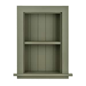 12.75 in. W x 4.72 in. D x 18.11 in. H Wood Recessed Decorative Bathroom Storage Wall Cabinet in Green