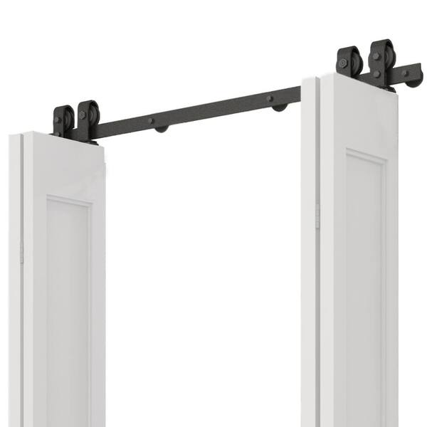 ZEKOO 48" Bi-Folding Sliding Barn Door Hardware Kit For 2 Closet Doors, Bifold B