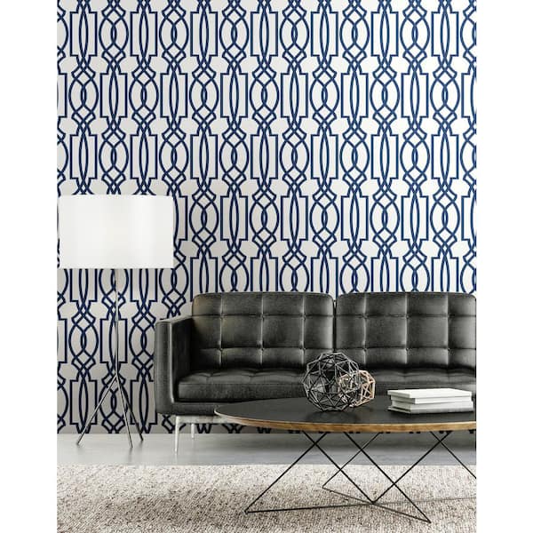 Deco Lattice Geometric Vinyl Peel & Stick Wallpaper Roll (Covers 30.75 Sq. Ft.)