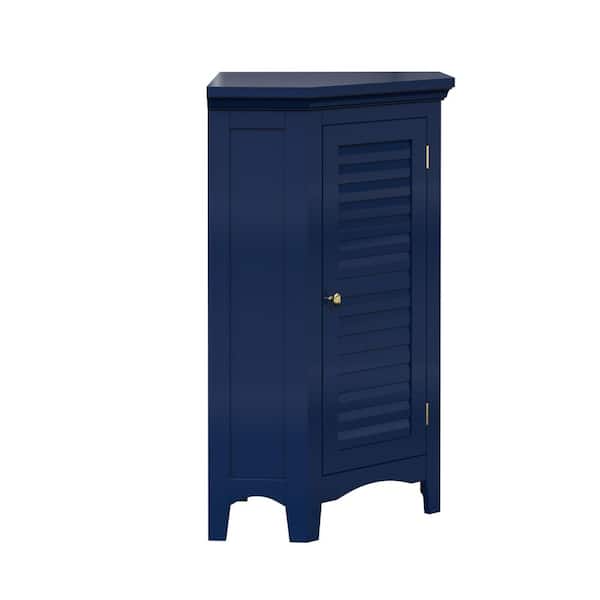 Glancy 17.05 in. W x 24.92 in. D x 32.17 in. H x Blue Bathroom Storage Linen Cabinet with Faux Louvered Door in Nacy