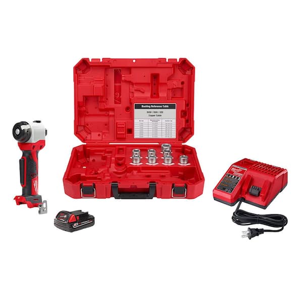 Milwaukee M18 18V Lithium-Ion Cordless Cable Stripper Kit for Cu and Al RHW/RHH/USE Wire Cutting