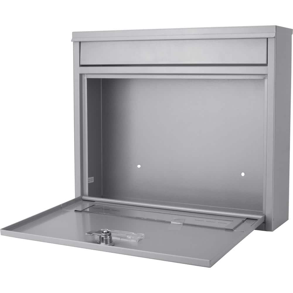 Gray Steel Medium Lockable Wall Mount Mailbox