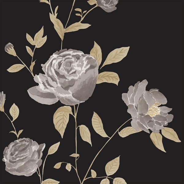 She She Ink Rambling Rose Vinyl Peel and Stick Wallpaper Roll (Covers 56 sq. ft.)
