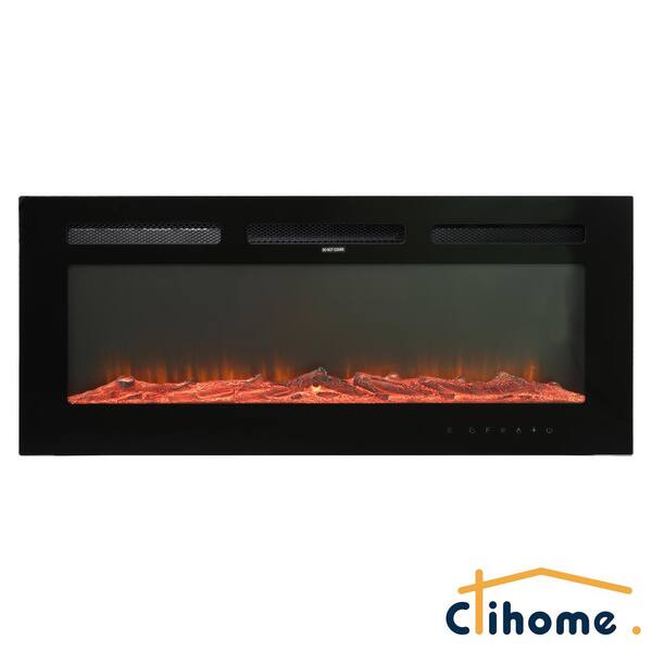 Clihome 40 in. Classic Built-in or Wall-Mounted Direct Vent Electric  Fireplace Insert CBL-40BK - The Home Depot