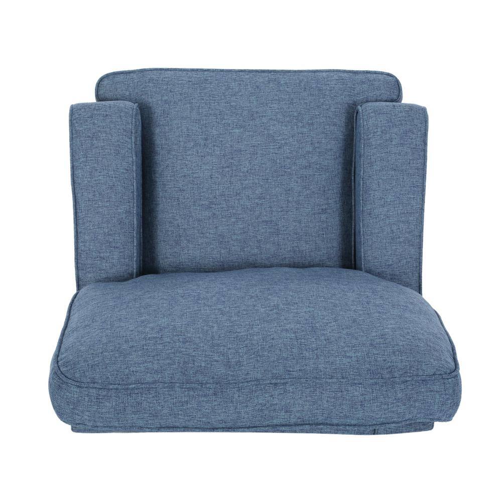 Handcrafted Navy Blue Fabric Swivel Glider Club Recliner