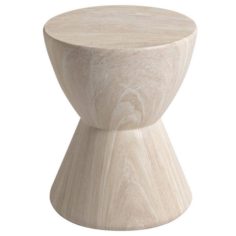 Leisuremod Modern Round Side Table with Fiberstone Tabletop and