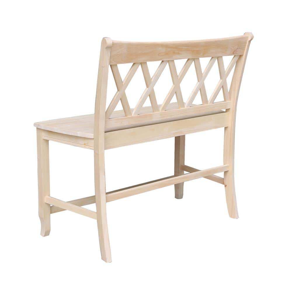 Natural Solid Wood Double X-Back Armless Bench
