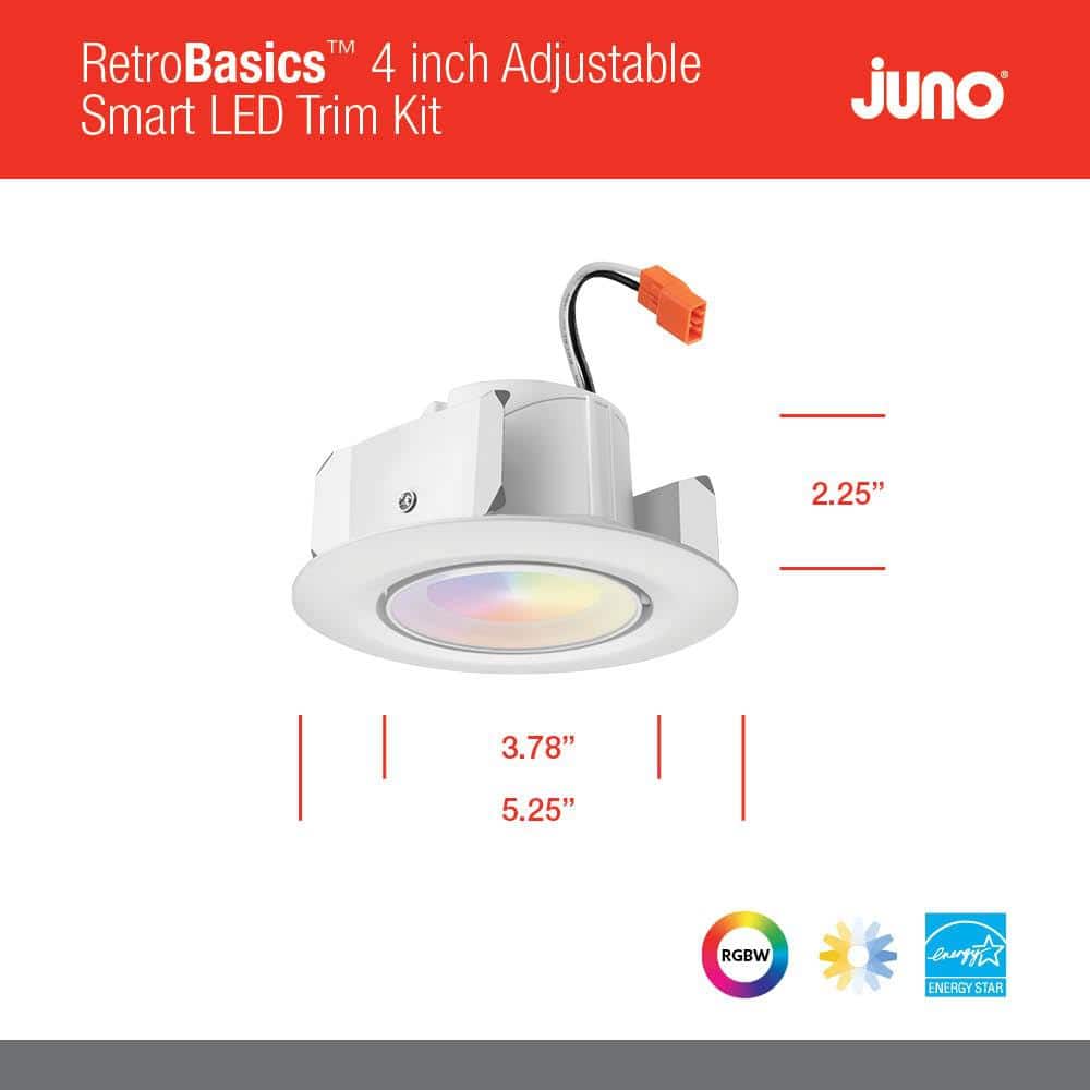 4-Inch White Dimmable LED Recessed Lighting Kit with Smart Control