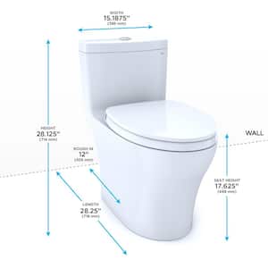 Aquia IV 1-Piece 0.8/1.28 GPF Dual Flush Elongated ADA Comfort Height Toilet in Cotton White, SoftClose Seat Included