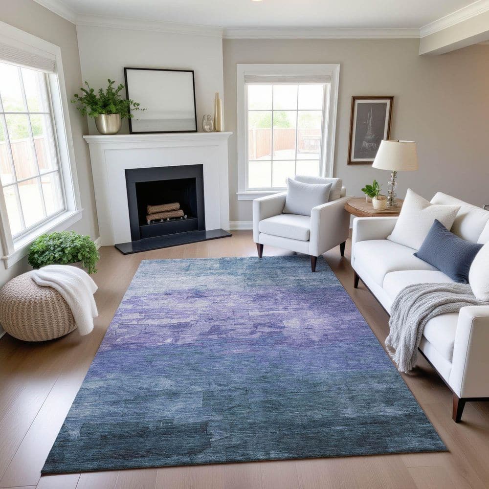 Mayfield Premium Machine Washable Abstract AMF1465 Denim 10 ft. x 14 ft. Area Rug price history on PriceWatchPro