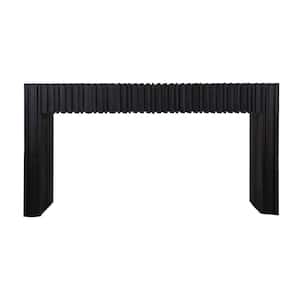 Barcode 60 in. Ebony Rectangle Teak Wood Console Table by Mikel Welch