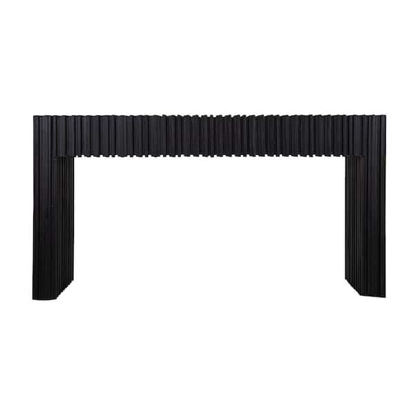 Yosemite Home Decor Barcode 60 in. Ebony Rectangle Teak Wood Console Table by Mikel Welch