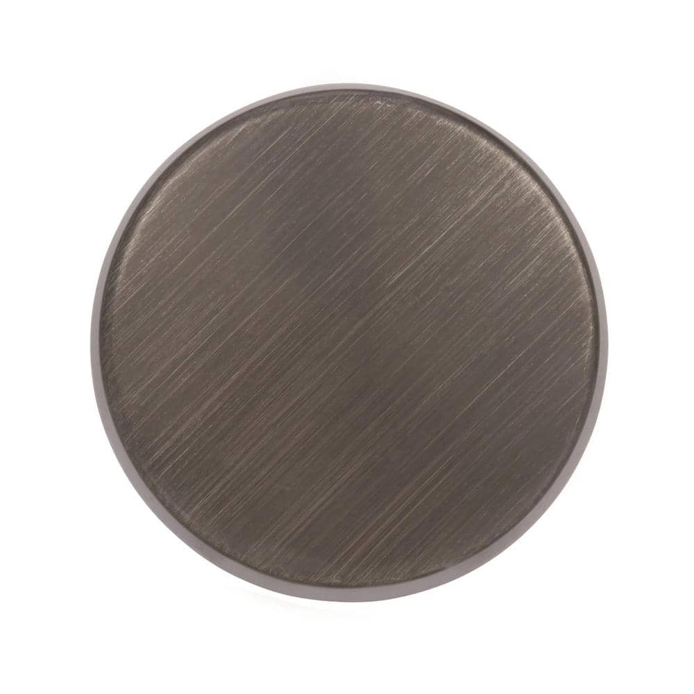 Gunmetal Round Modern Industrial Cabinet Knob with Mounting Hardware