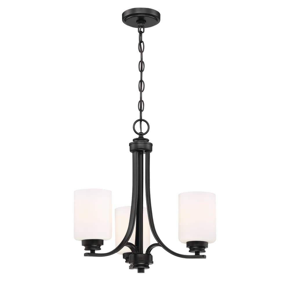 Bolden 18'' Black and White Frosted Glass Chandelier