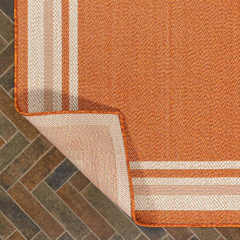 Ivory Stripe Easy-Care 4' x 6' Synthetic Indoor/Outdoor Rug