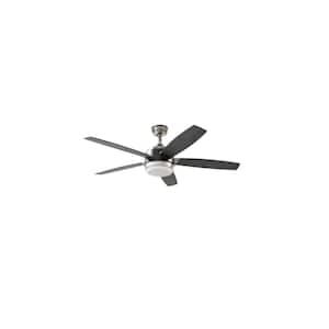 Gaia 52 in. Indoor Matte Black and Brushed Nickel Ceiling Fan with Integrated LED Light Kit and Remote Control