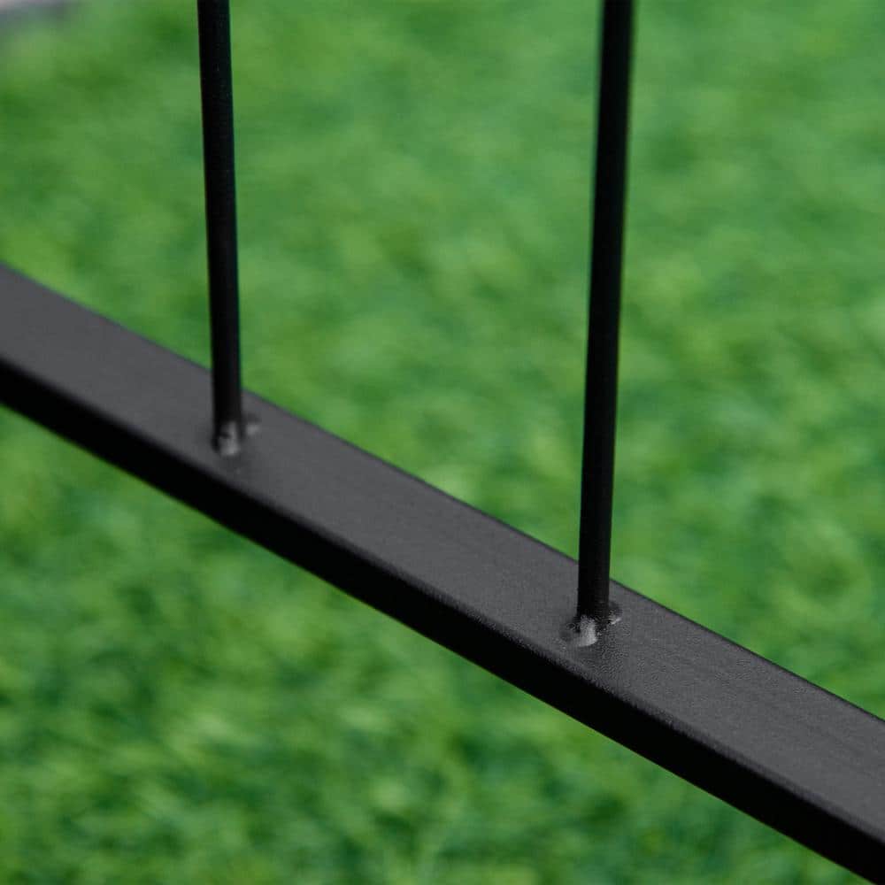 Matte Black Metal Garden Arch Arbor with Scrollwork