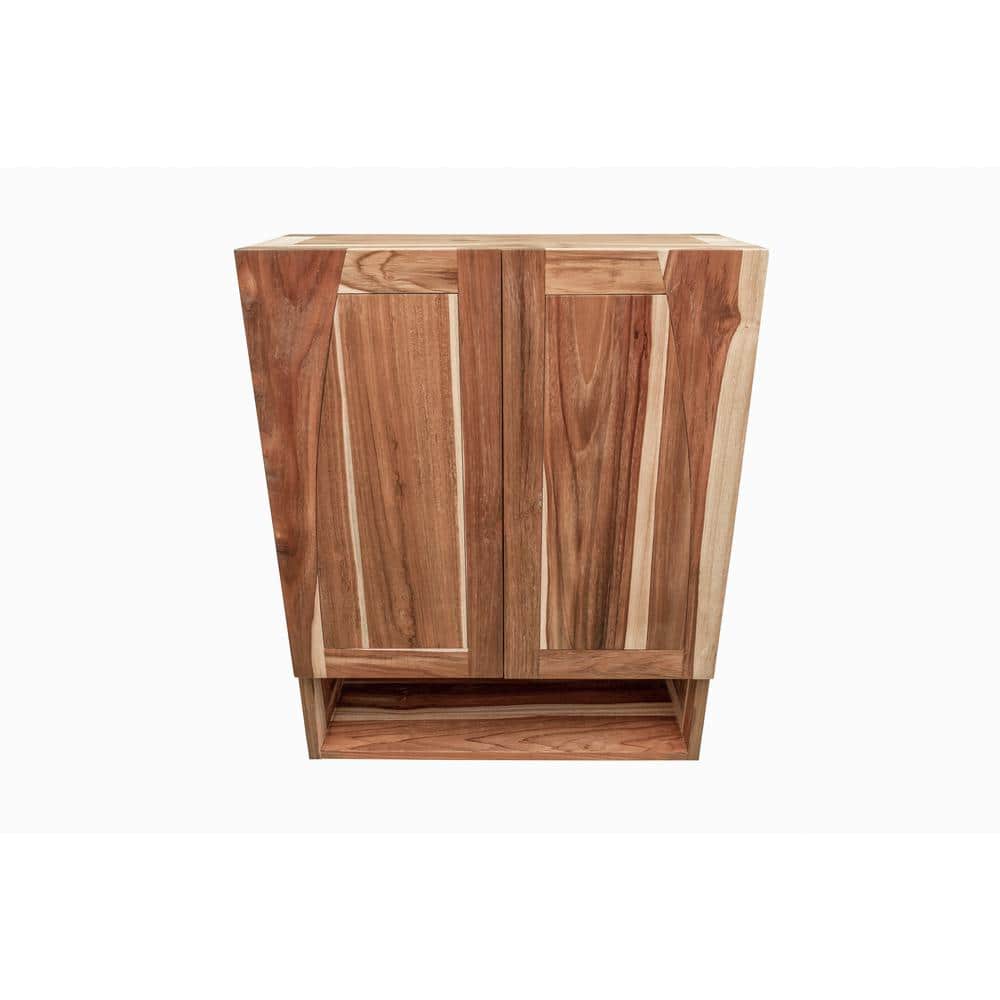 Tranquility 24-in W x 10-in D x 30-in H Teak Bathroom Storage Wall Cabinet 