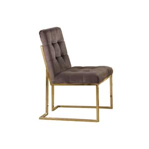 Barbosa Grey/Gold Velvet Side Chairs (Set of 2)