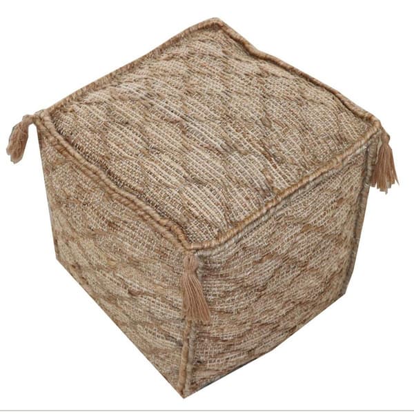 Brown Fabric Specialty Cube Ottoman