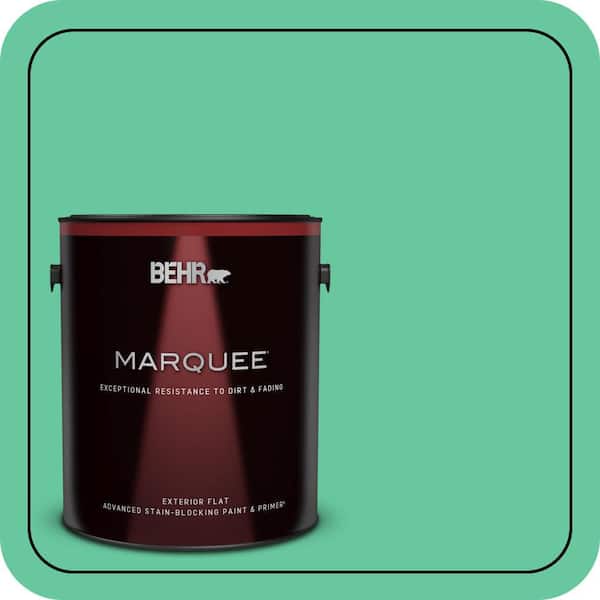 BEHR MARQUEE 1 gal. #470B-4 Intense Jade Flat Exterior Paint & Primer