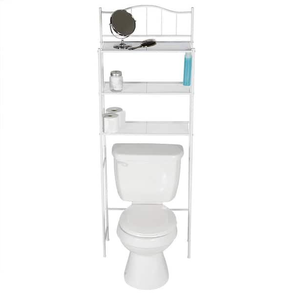 Home Basics 3-Shelf Bathroom Space Saver, Black