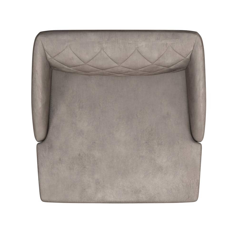 Mid-Century Modern Pewter Gray Faux Leather Counter Stools - Set of 2