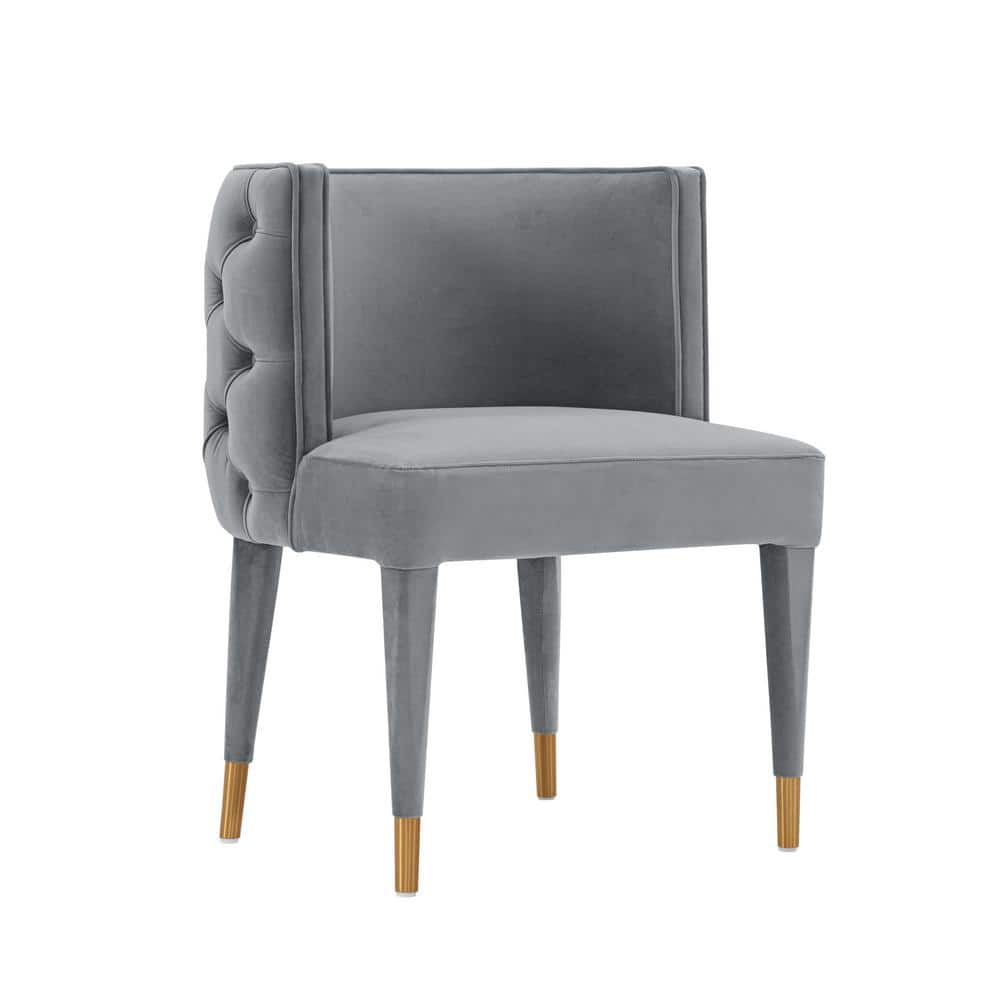 Maya Grey Modern Tufted Velvet Upholstered Dining Chair