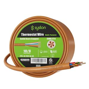 20 ft. 18/8 Brown Solid Bare Copper CMR/CL3R Thermostat Wire